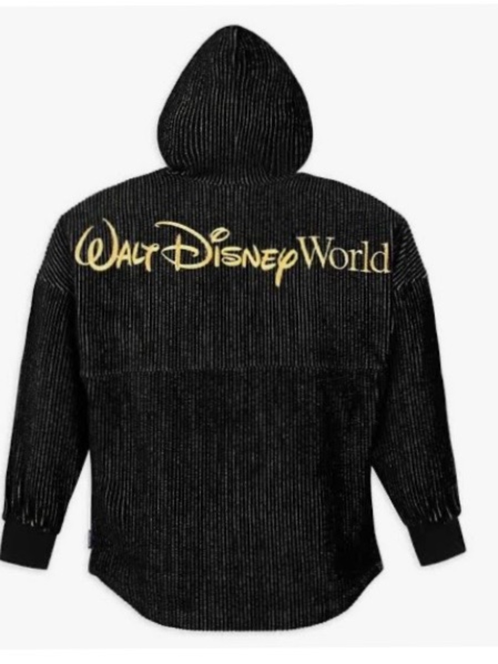 Disney Spirit Jersey 50th Anniversary L OVERSIZED HOODIE NWOT BLACK GOLD LUXE